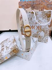 Dior 30 Montaigne Belt Gold Tone and White Smooth Calfskin 2.5cm - 2