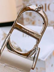 Dior 30 Montaigne Belt Silver Tone and White Smooth Calfskin 2.5cm - 6