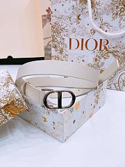 Dior 30 Montaigne Belt Silver Tone and White Smooth Calfskin 2.5cm - 4