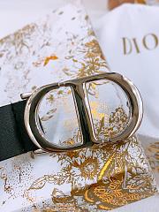 Dior 30 Montaigne Belt Silver Tone and Black Smooth Calfskin 2.5cm - 6