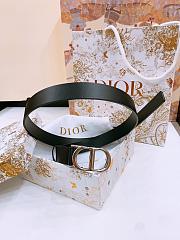 Dior 30 Montaigne Belt Silver Tone and Black Smooth Calfskin 2.5cm - 4