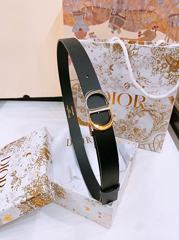 Dior 30 Montaigne Belt Black Smooth Calfskin 2.5cm