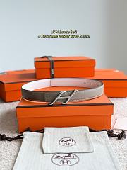 Hermes Fibbia Da Cintura HDN & Pelle Reversibile Per Cintura 24mm Gray/ White Silver - 1