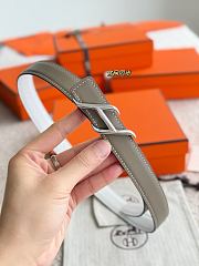 Hermes Fibbia Da Cintura HDN & Pelle Reversibile Per Cintura 24mm Gray/ White Silver - 3