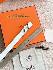 Hermes Fibbia Da Cintura HDN & Pelle Reversibile Per Cintura 24mm Gray/ White Silver - 5