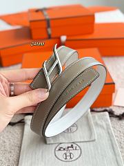 Hermes Fibbia Da Cintura HDN & Pelle Reversibile Per Cintura 24mm Gray/ White Silver - 6