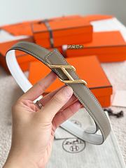 Hermes Fibbia Da Cintura HDN & Pelle Reversibile Per Cintura 24mm Gray/ White Gold - 5