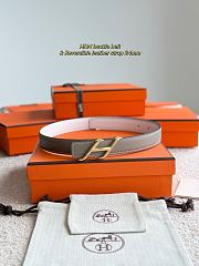 Hermes Fibbia Da Cintura HDN & Pelle Reversibile Per Cintura 24mm Gray/ White Gold - 4