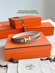 Hermes Mini Constance Bucket Belt & Reversible Leather Strap 13mm Gray/ White Gold - 1