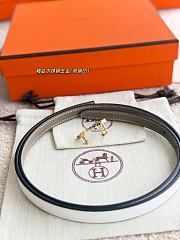 Hermes Mini Constance Bucket Belt & Reversible Leather Strap 13mm Gray/ White Gold - 6