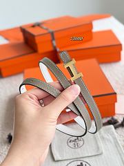 Hermes Mini Constance Bucket Belt & Reversible Leather Strap 13mm Gray/ White Gold - 5
