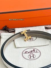 Hermes Mini Constance Bucket Belt & Reversible Leather Strap 13mm Gray/ White Gold - 4