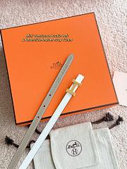 Hermes Mini Constance Bucket Belt & Reversible Leather Strap 13mm Gray/ White Gold - 2