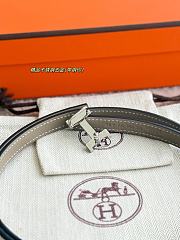 Hermes Mini Constance Bucket Belt & Reversible Leather Strap 13mm Gray/ White Silver - 6
