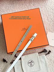 Hermes Mini Constance Bucket Belt & Reversible Leather Strap 13mm Gray/ White Silver - 4