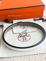 Hermes Mini Constance Bucket Belt & Reversible Leather Strap 13mm Gray/ White Silver - 3