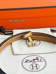 Hermes Mini Constance Bucket Belt & Reversible Leather Strap 13mm Brown/ White Gold  - 6