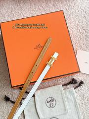 Hermes Mini Constance Bucket Belt & Reversible Leather Strap 13mm Brown/ White Gold  - 4