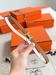 Hermes Mini Constance Bucket Belt & Reversible Leather Strap 13mm Brown/ White Gold  - 5