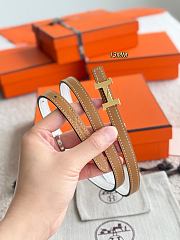 Hermes Mini Constance Bucket Belt & Reversible Leather Strap 13mm Brown/ White Gold  - 3