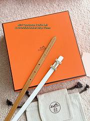 Hermes Mini Constance Bucket Belt & Reversible Leather Strap 13mm Brown/ White Silver - 4
