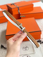 Hermes Mini Constance Bucket Belt & Reversible Leather Strap 13mm Brown/ White Silver - 3