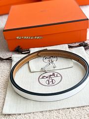 Hermes Mini Constance Bucket Belt & Reversible Leather Strap 13mm Brown/ White Silver - 2