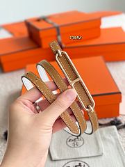 Hermes Roulis Bucket Belt & Reversible Leather Strap 13mm Brown/ White Gold - 3