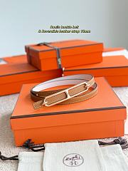Hermes Roulis Bucket Belt & Reversible Leather Strap 13mm Brown/ White Gold - 2