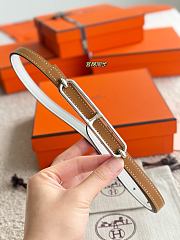 Hermes Roulis Bucket Belt & Reversible Leather Strap 13mm Brown/ White Silver - 5