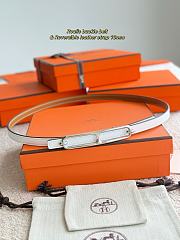 Hermes Roulis Bucket Belt & Reversible Leather Strap 13mm Brown/ White Silver - 4