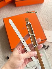 Hermes Roulis Bucket Belt & Reversible Leather Strap 13mm Brown/ White Silver - 3