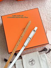 Hermes Roulis Bucket Belt & Reversible Leather Strap 13mm Brown/ White Silver - 2