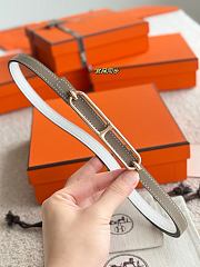 Hermes Roulis Bucket Belt & Reversible Leather Strap 13mm Gray/ White Gold - 6