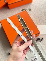Hermes Roulis Bucket Belt & Reversible Leather Strap 13mm Gray/ White Gold - 4