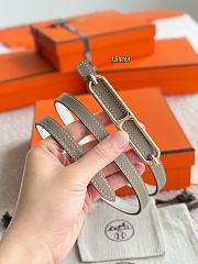Hermes Roulis Bucket Belt & Reversible Leather Strap 13mm Gray/ White Gold - 2