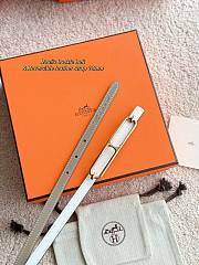 Hermes Roulis Bucket Belt & Reversible Leather Strap 13mm Gray/ White Gold - 3