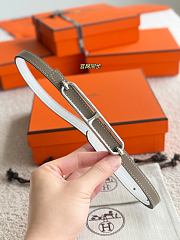 Hermes Roulis Bucket Belt & Reversible Leather Strap 13mm Gray/ White Silver - 5