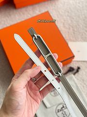 Hermes Roulis Bucket Belt & Reversible Leather Strap 13mm Gray/ White Silver - 6