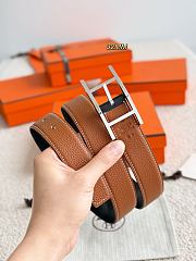 Hermes Quentin Reversible 32mm Belt Black/ Brown - 6