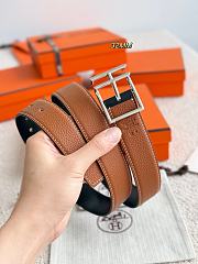 Hermes Nathan Reversible 32mm Belt Black/ Brown - 6