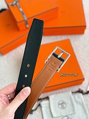 Hermes Nathan Reversible 32mm Belt Black/ Brown - 3