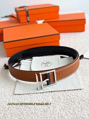 Hermes Nathan Reversible 32mm Belt Black/ Brown - 4