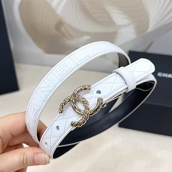 Chanel Belt White Light Gold 2.5cm