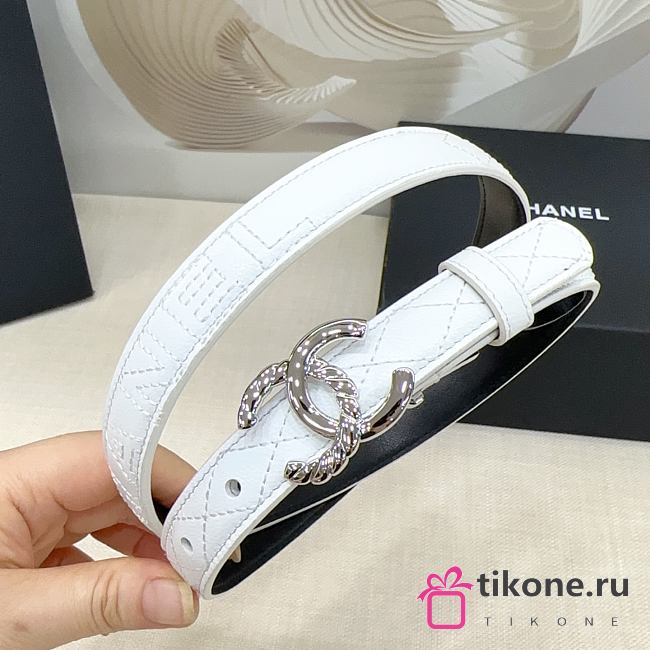 Chanel Belt White Silver 2.5cm - 1