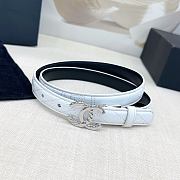 Chanel Belt White Silver 2.5cm - 2