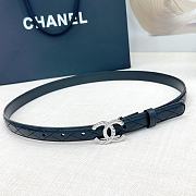 Chanel Belt Black Silver 2.5cm - 3
