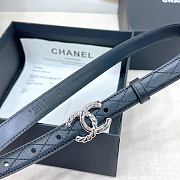 Chanel Belt Black Silver 2.5cm - 2