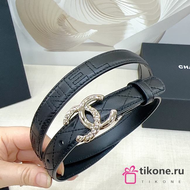 Chanel Belt Black Light Gold 2.5cm - 1