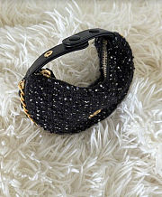 Chanel Mini Pouch Tweed Sequins Gold-Tone Metal Black - 12x13x8cm - 4